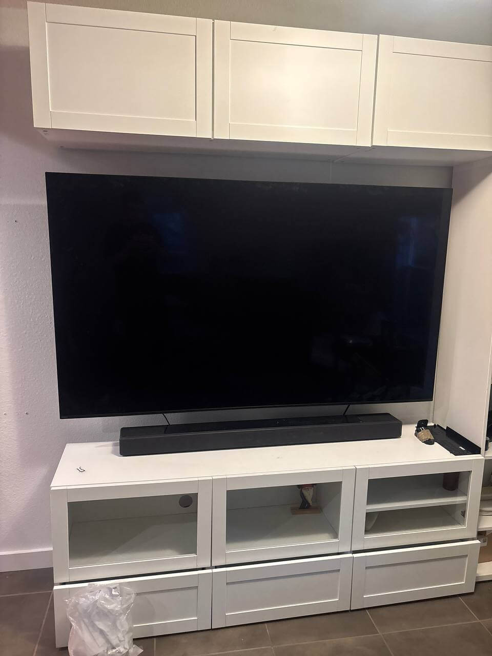 TV mounting with wire concealment
